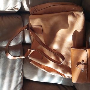 Frye Ilana Tote - Cognac Olivia Wallet